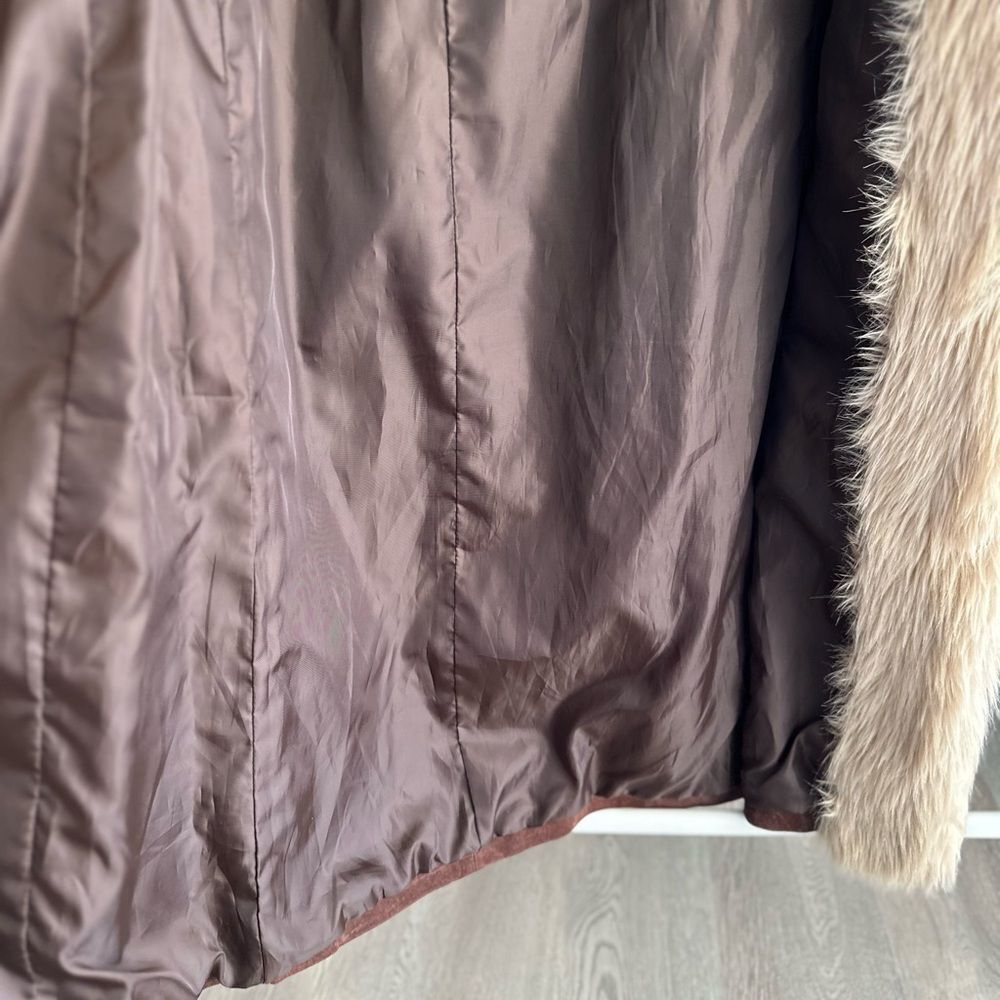 Y2K Wilson Maxima Suede Fur Coat XL - Picture 3 of 5